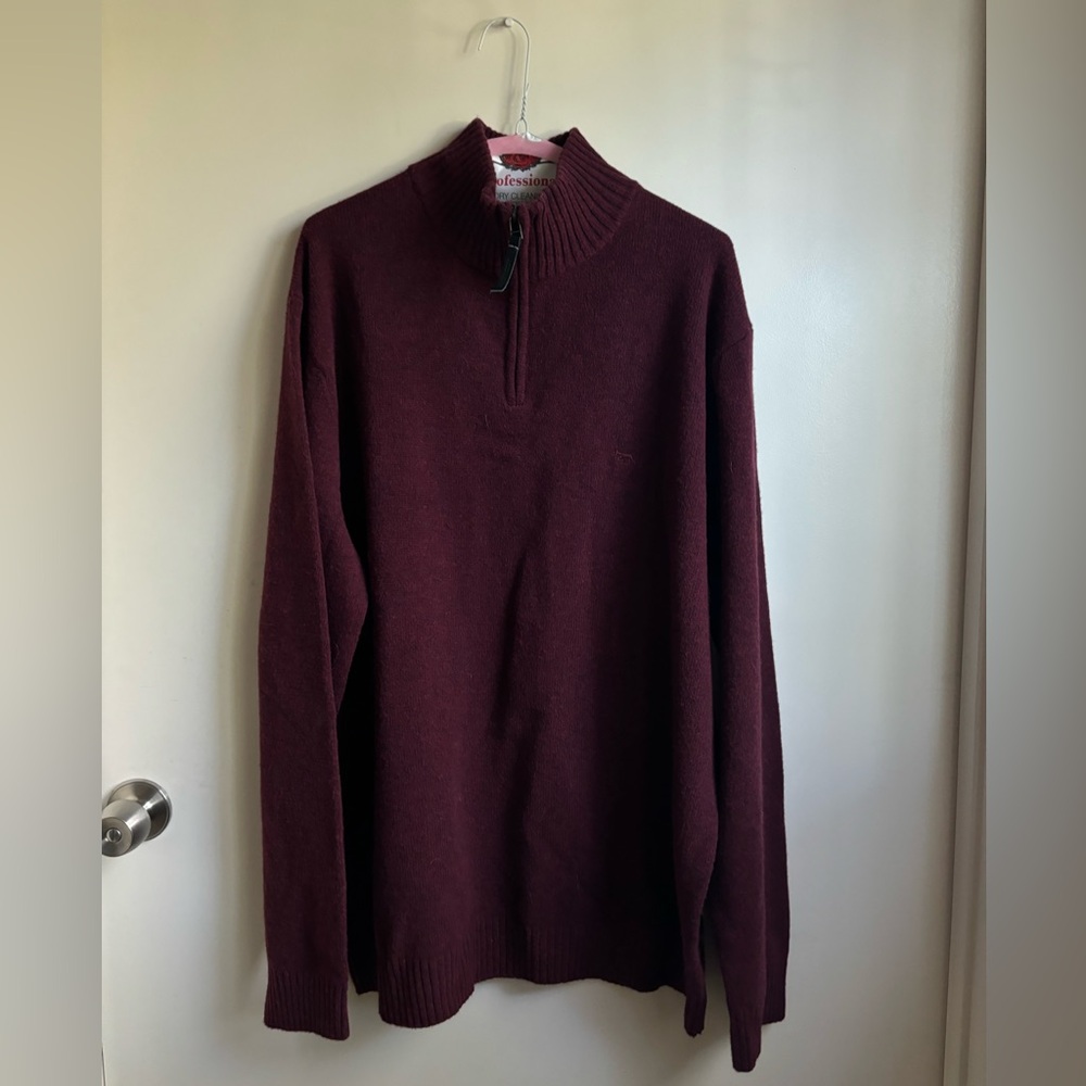 Rodd & Gunn Maroon Quarter Zip Maroon 2XL NWOT